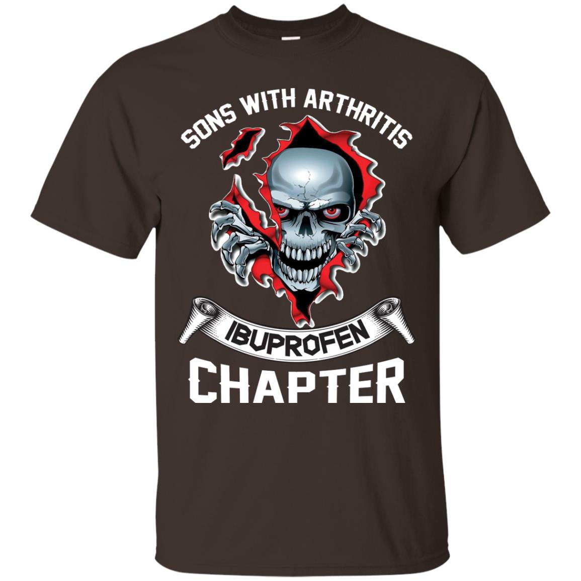 Sons With Arthritis Ibuprofen Chapter Biker T-shirt Dark Chocolate