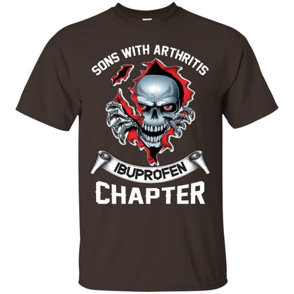 Sons With Arthritis Ibuprofen Chapter Biker T-shirt Dark Chocolate