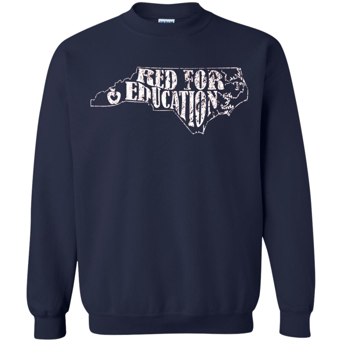 Distressed North Carolina Nc Red For Educator Shirt Navy