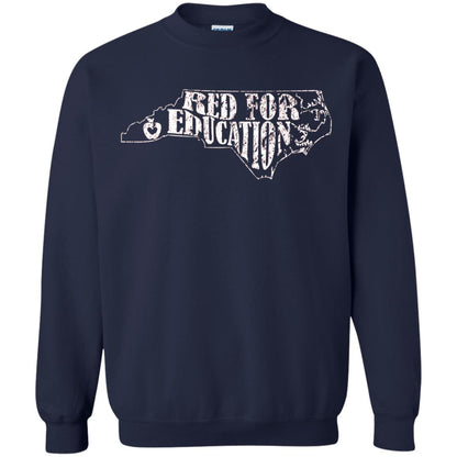 Distressed North Carolina Nc Red For Educator Shirt Navy