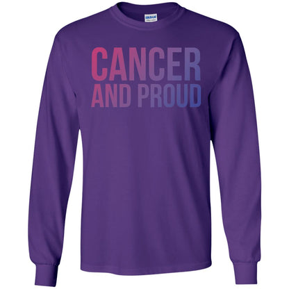 Cancer And Proud Lgbt Gear Bi Flag Gradient Shirt Purple