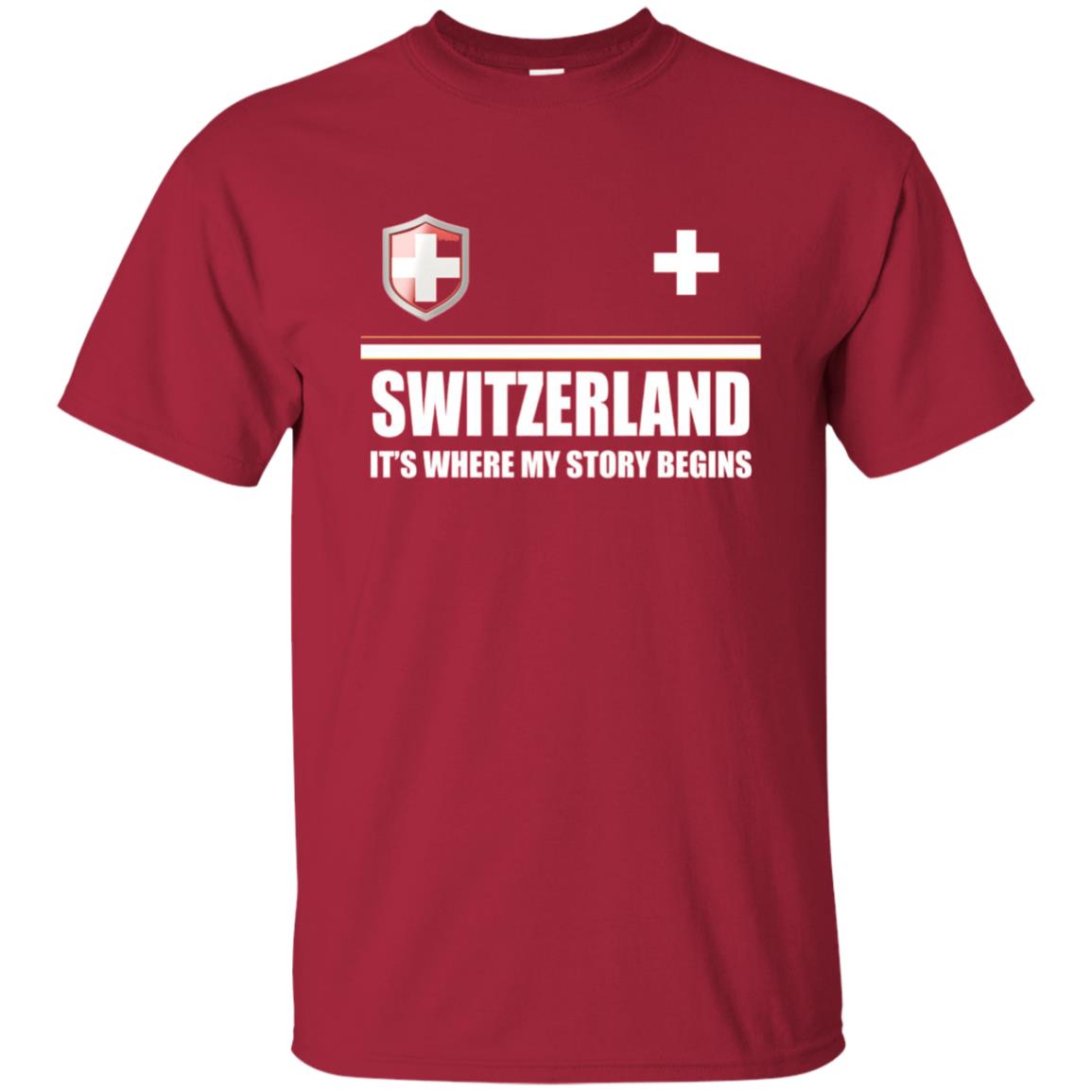 Swiss T-shirt Switzerland Flag T-shirt Cardinal