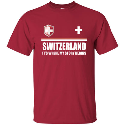 Swiss T-shirt Switzerland Flag T-shirt Cardinal