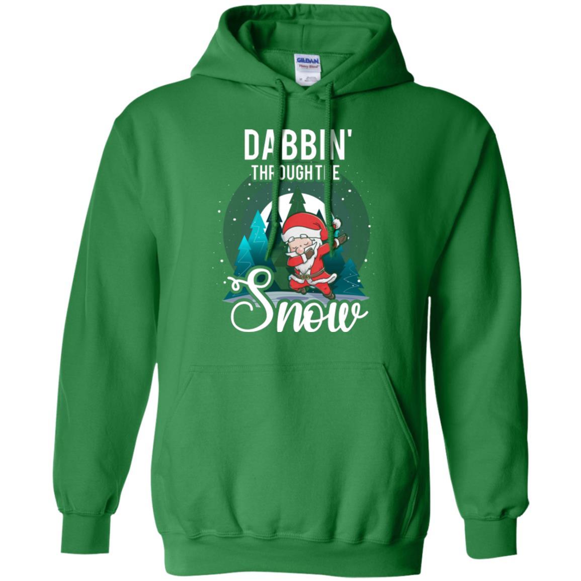 Christmas T-shirt Santa Claus Dabbing Through The Snow Irish Green