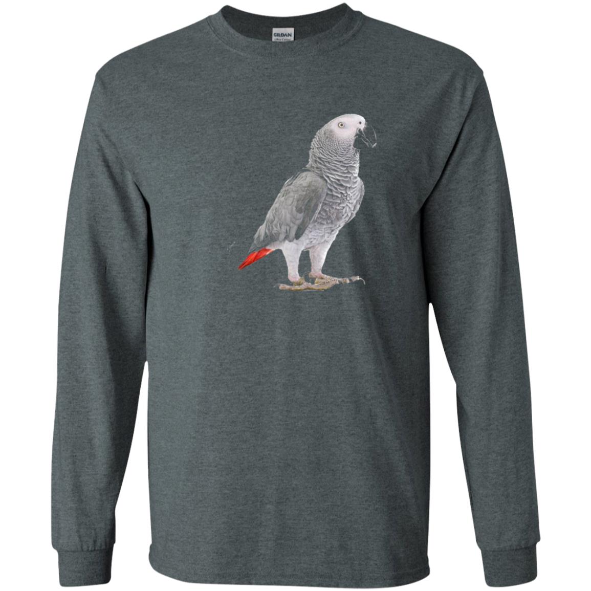 Funny African Grey Parrot Bird T-shirt Dark Heather