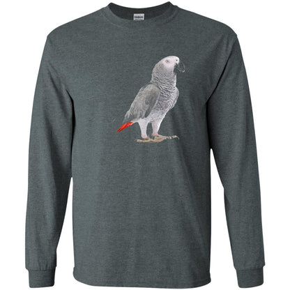 Funny African Grey Parrot Bird T-shirt Dark Heather