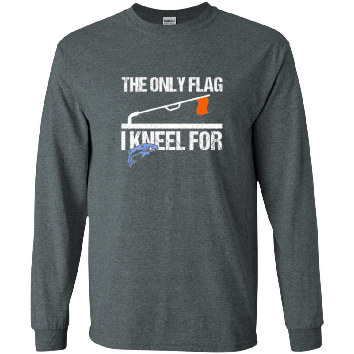Fisherman T-shirt Ice Fishing Tip Up Flag T-shirt Dark Heather