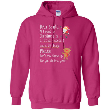 Christmas T-shirt Dear Santa All I Want For Christmas Heliconia