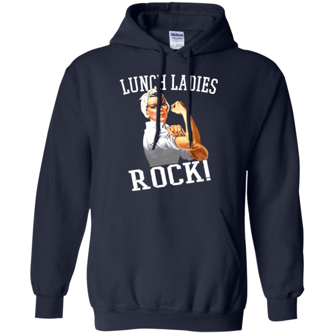 Lunch Ladies Rock Cafeteria Lunch Lady T-shirt Navy