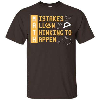Mistakes Allow Thinking To Happen Mathematic Shirt Dark Chocolate