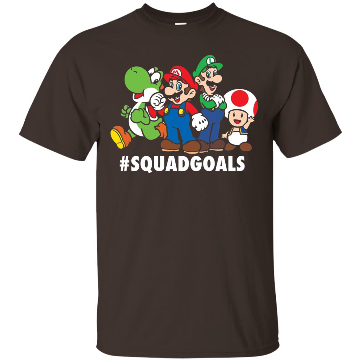 Nintendo Super Mario Luigi #squadgoals Gamer T-shirt Dark Chocolate