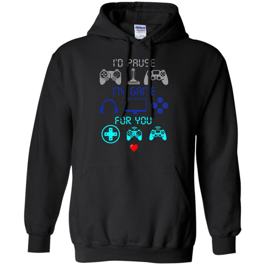 Gamer T-shirt I'd Pause My Game For You Black