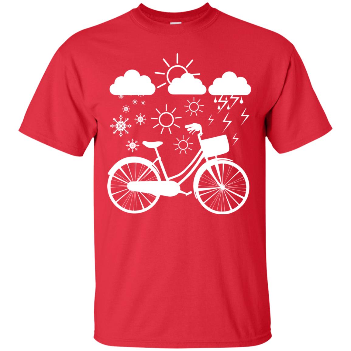 Bicycle All Weather Cyclist T-shirt For Bicycle Lover Red