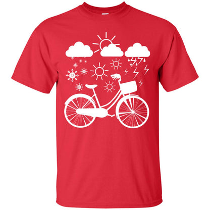 Bicycle All Weather Cyclist T-shirt For Bicycle Lover Red