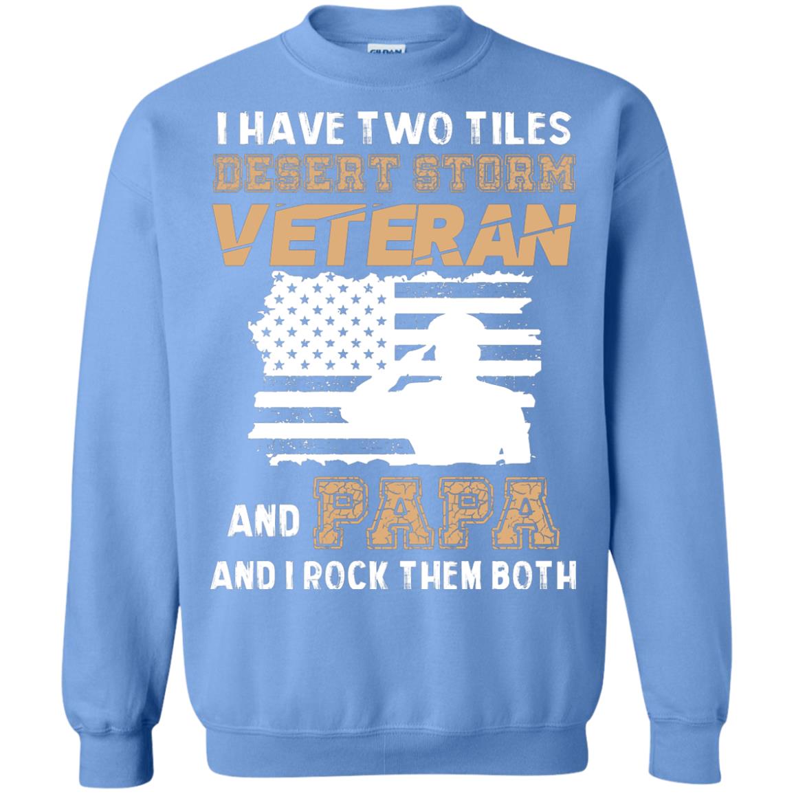 Veteran And Papa And I Rock Them Both Veteran Papa Shirt Carolina Blue