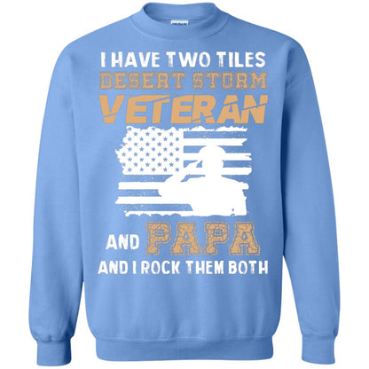 Veteran And Papa And I Rock Them Both Veteran Papa Shirt Carolina Blue