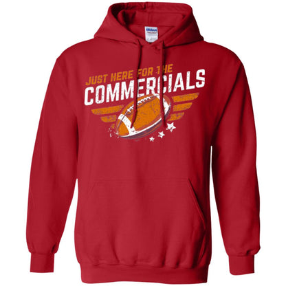 Football Lover T-shirt Just Here For The Commercials Red