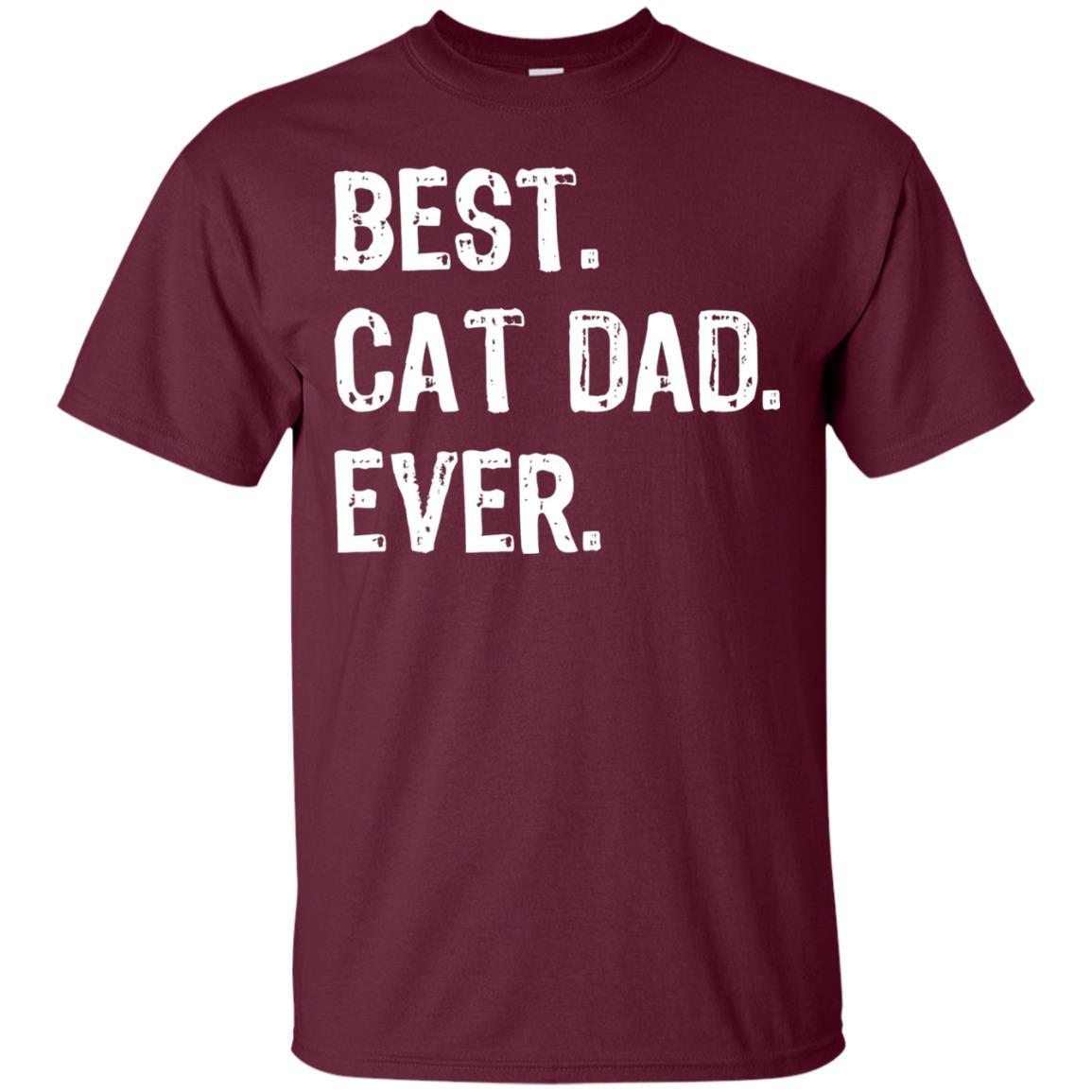 Cat Lover T-shirt Best Cat Dad Ever Maroon