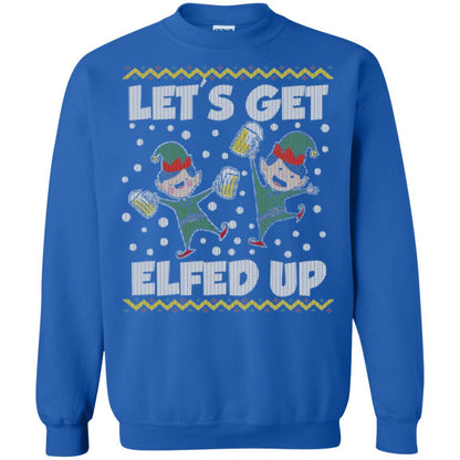 Christmas T-shirt Let's Get Elfed Up Royal