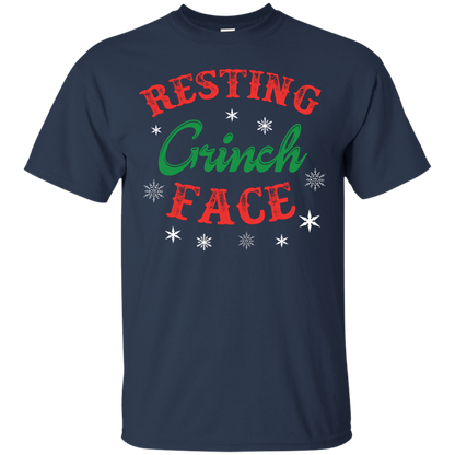 Christmas T-Shirt Resting Grinch Face Navy