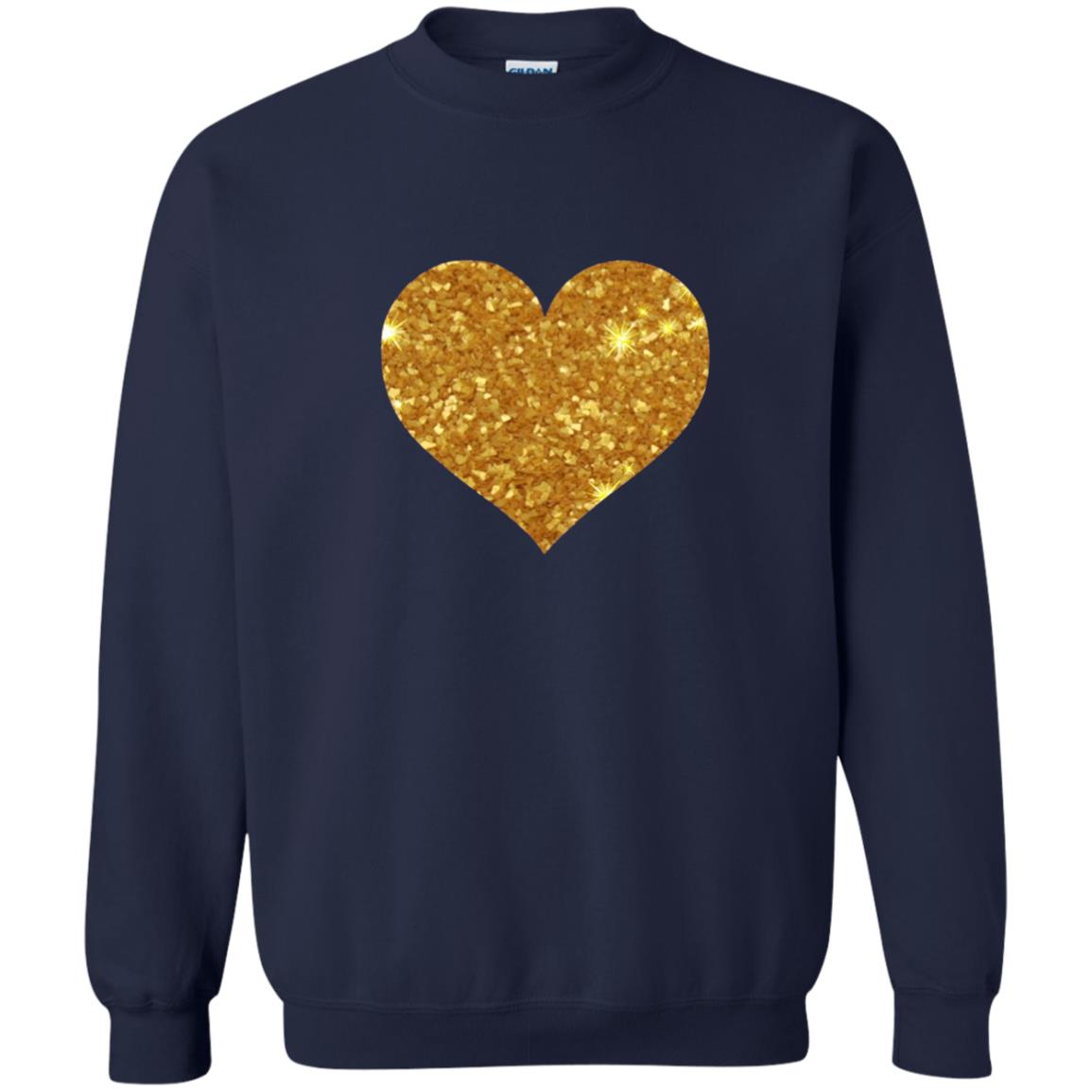 Valentine_s Day T-shirt Gold Heart Navy