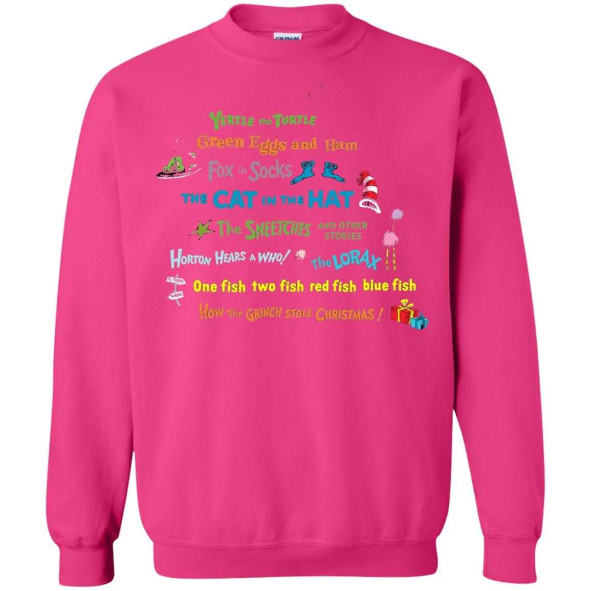 Read Across America Day T-shirt Dr. Seuss Book Title T-shirt Heliconia