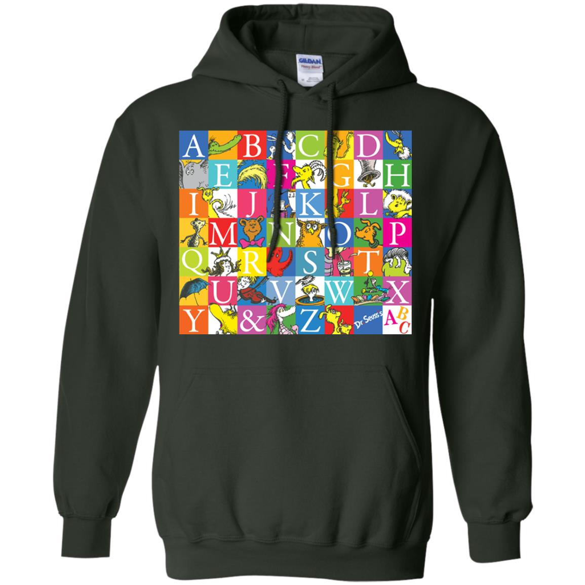 Dr. Seuss A To Z Gift Shirt For Funny Man Forest Green