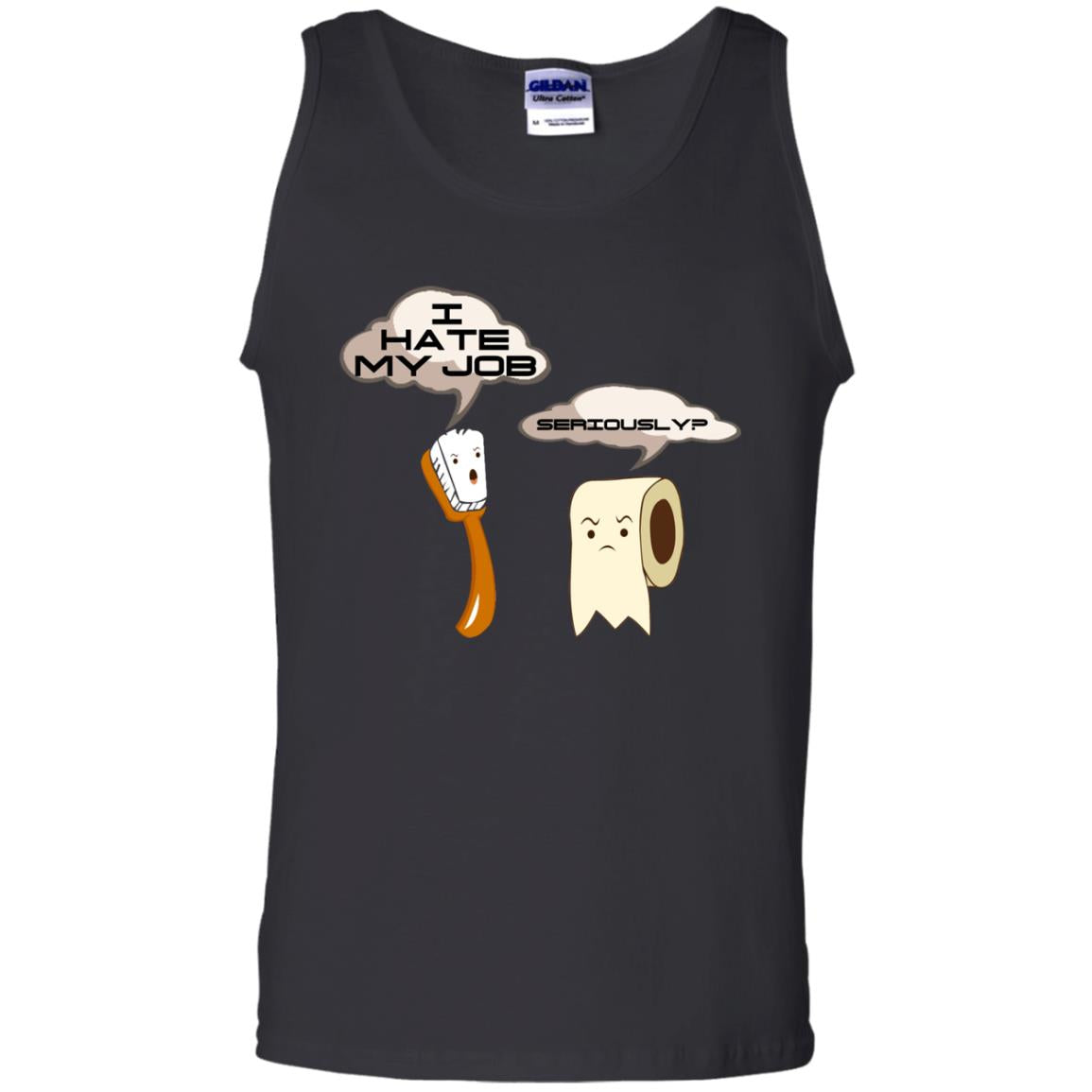 Funny Toothbrush And Toilet Paper I Hate My Job T-shirt Black