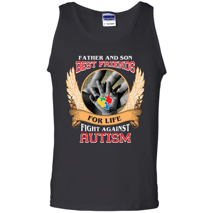 Autism Awareness T-shirt Father And Son Best Friends Black