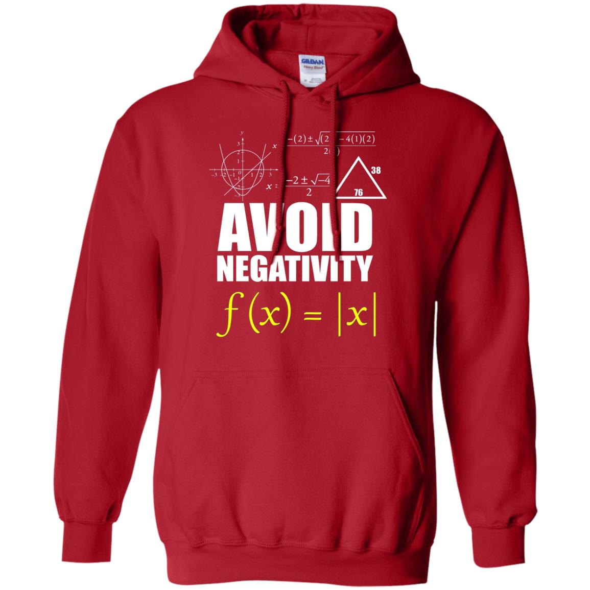 Avoid Negativity Math Teacher T-shirt Red