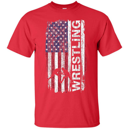Usa Flag Wrestling T-shirt Red