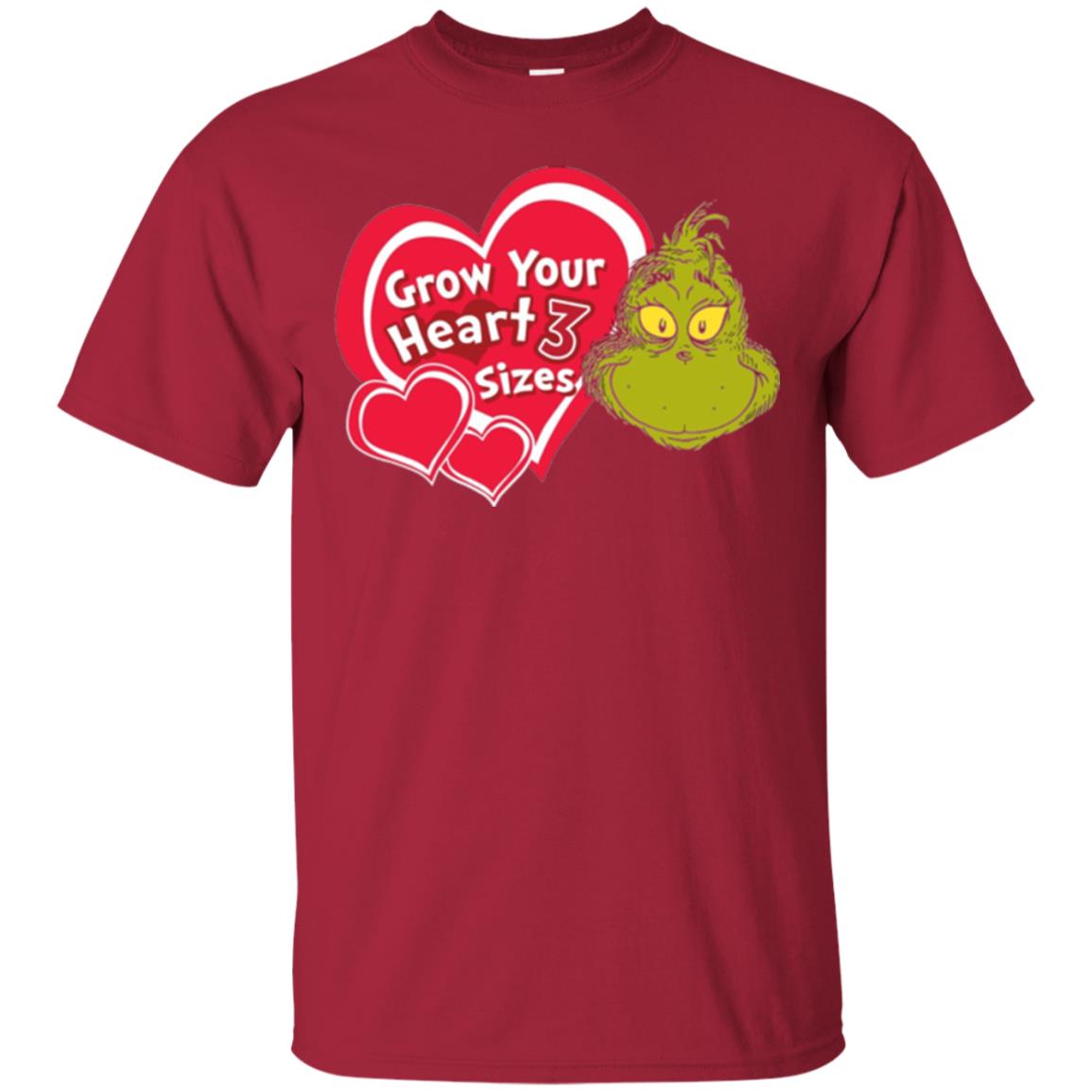 Dr. Seuss Grinch T-shirt Grow Your Heart 3 Sizes Cardinal
