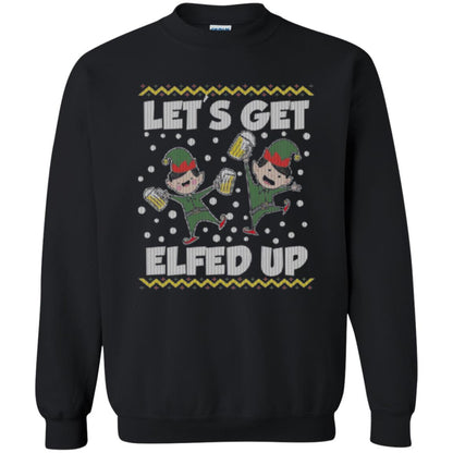 Christmas T-shirt Let_s Get Elfed Up Black