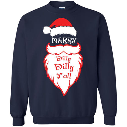 Christmas T-shirt Merry Dilly Dilly Y'all Navy