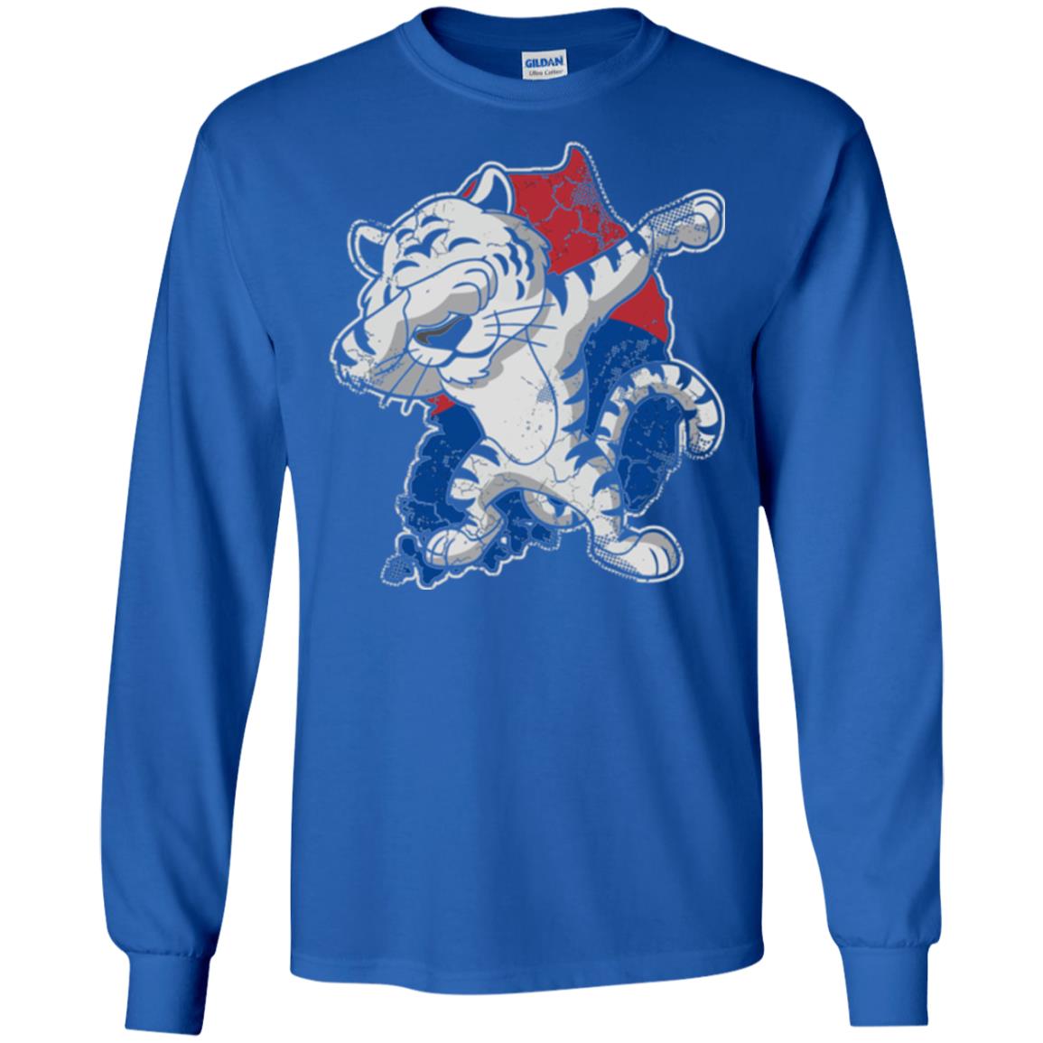 Dabbing White Tiger South Korea Flag T-shirt Royal