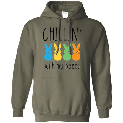 Chillin With My Peeps Happy Easter T-shirt Military Green