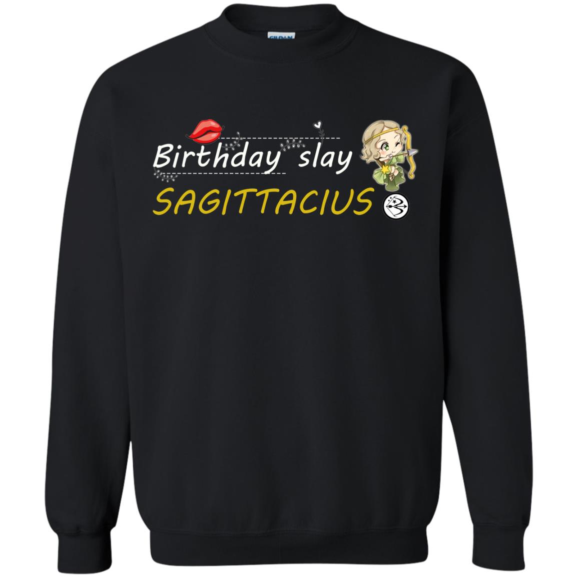 Cute Sagittarius Girl Birthday Lip Slay T-shirt Black