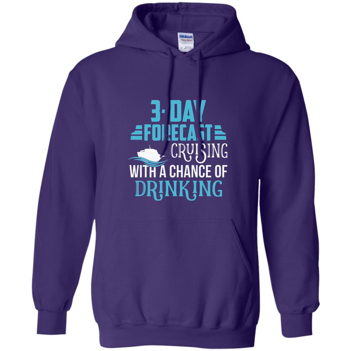 Funny Cruise T-shirt Forecast Cruising With A Chance Purple