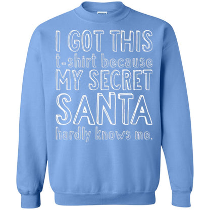 Christmas T-shirt I Got This T-shirt Because My Secret Santa Hardly Knows Me Carolina Blue