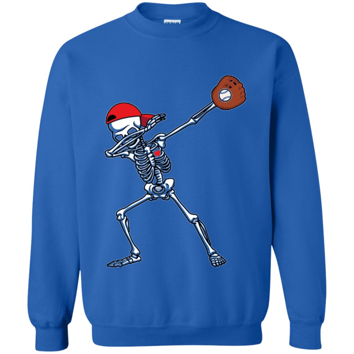 Dabbing Skeleton Baseball Lover T-shirt Royal
