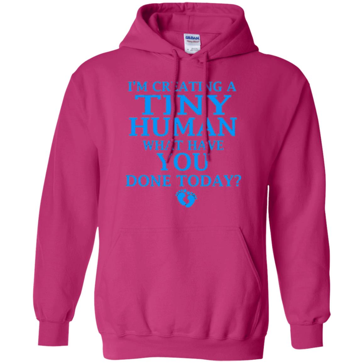 Funny Maternity Shirt Creating Tiny Human Blue Heliconia
