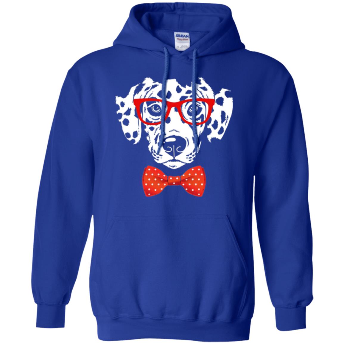 Dog Lover T-shirt Hipster Dog Dalmatian Wearing Glasses Royal