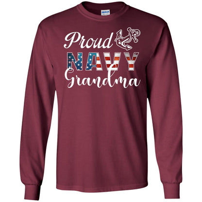 Proud Navy Grandma Military Mama Shirt Maroon