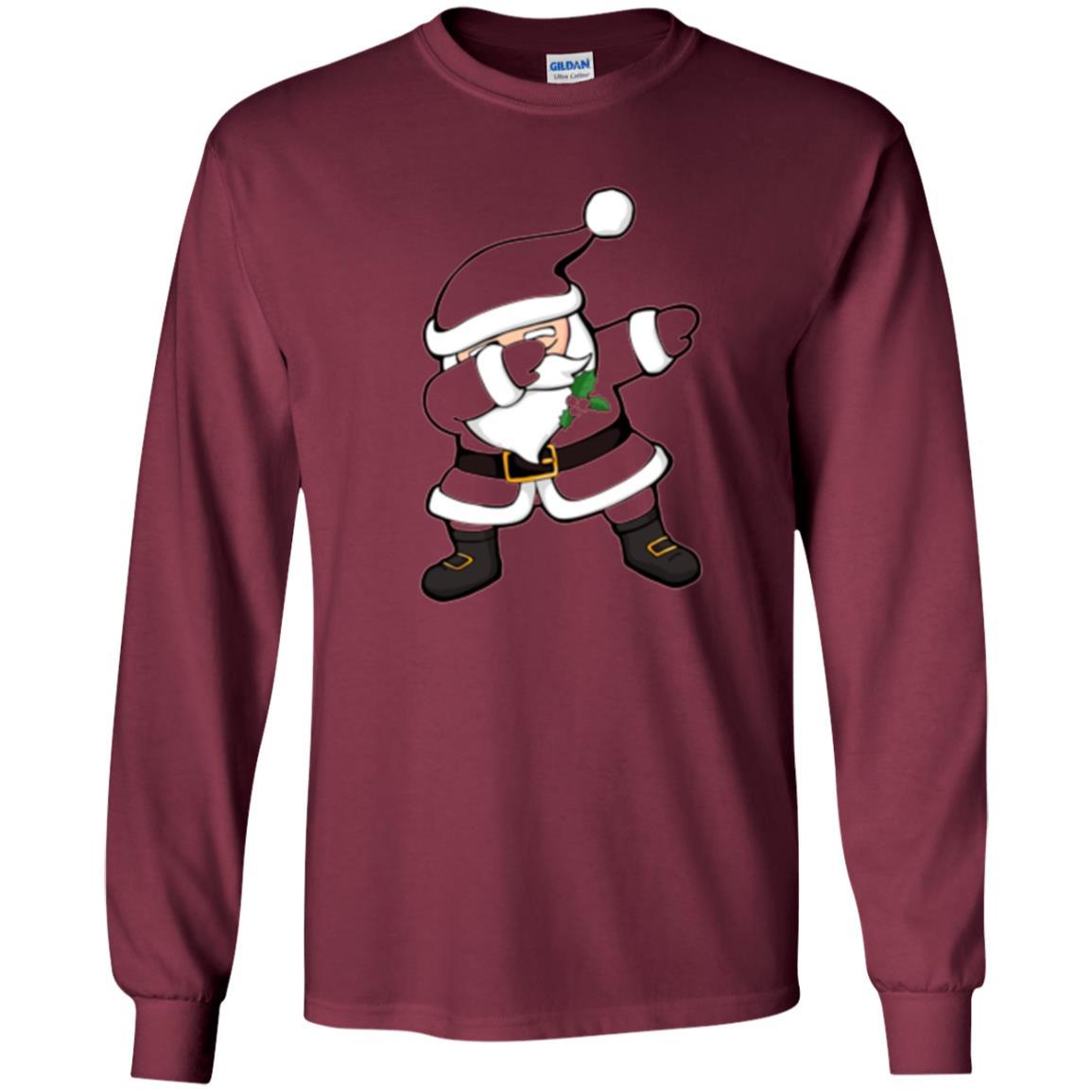 Merry Christmas T-shirt Dabbing Santa Claus Maroon