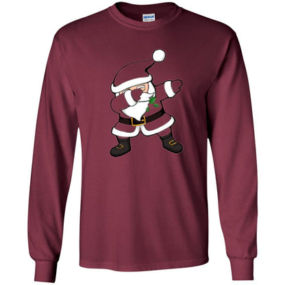 Merry Christmas T-shirt Dabbing Santa Claus Maroon