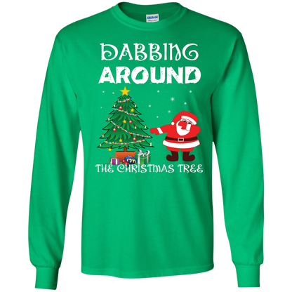 Christmas T-Shirt Dabbing Around The Christmas Tree Irish Green