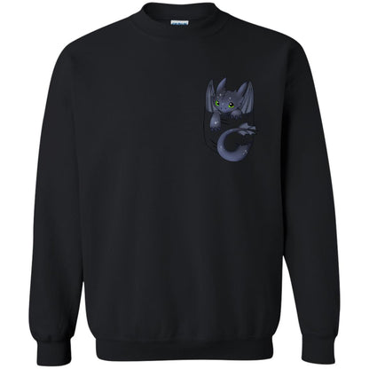 Toothless Dragon In Pocket Shirt Black