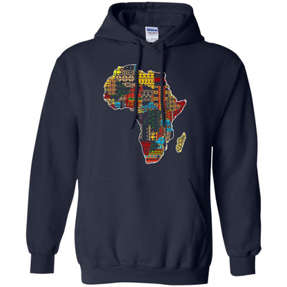 African Pride Traditional Ethnic Pattern Africa Map Shirt Navy