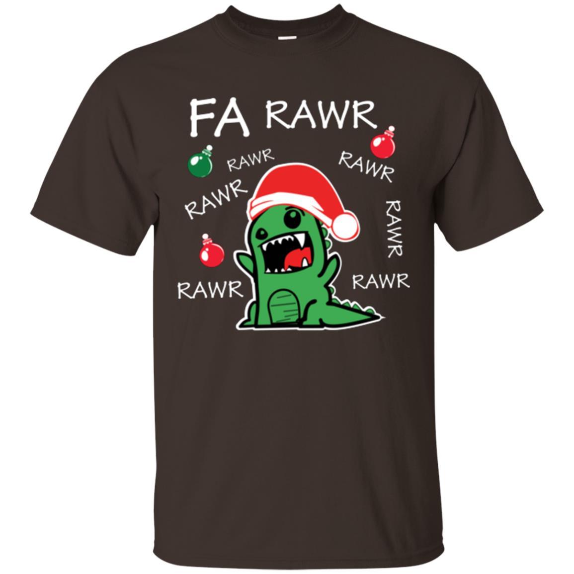 Christmas T-shirt Dinosaur Fa Rawr Dark Chocolate