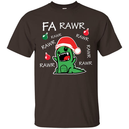 Christmas T-shirt Dinosaur Fa Rawr Dark Chocolate